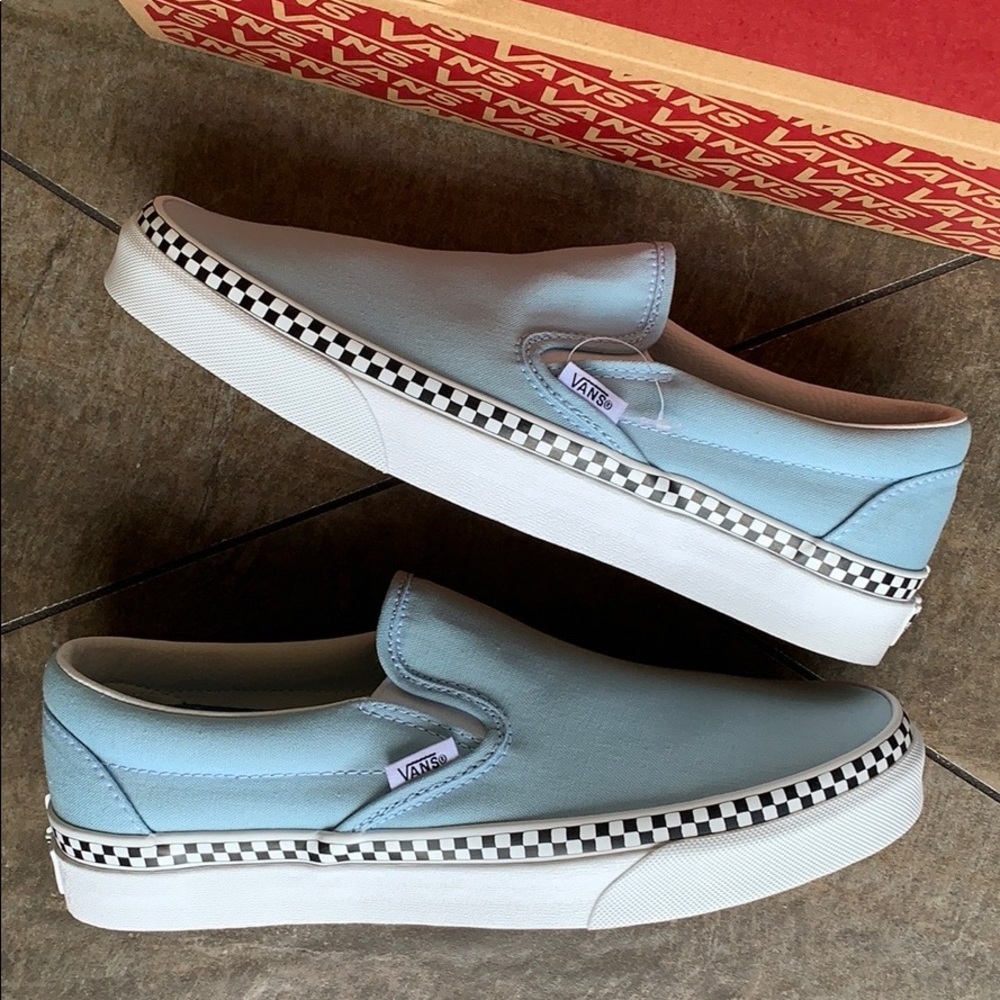 VANS CLASSIC SLIP-ON CHECK FOXING COOL BLUE WMNS - Picture 14 of 16
